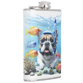 Französische Bulldogge im Urlaub French Bulldog Heupfles (Rechts)