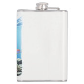 Französische Bulldogge im Urlaub French Bulldog Heupfles (Achterkant)