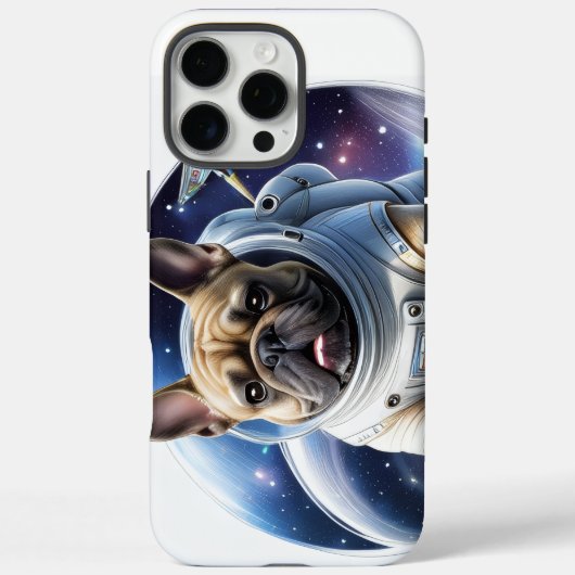 Französische Bulldogge im Weltall im Urlaub Case-Mate iPhone Case (Achterkant)