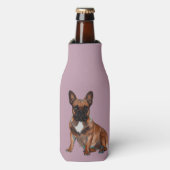 Französische Bulldogge in Neon Flesjeskoeler (Fles Voorkant)