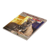 Französische Bulldogge Keramikfliese Tegeltje (Zijkant)