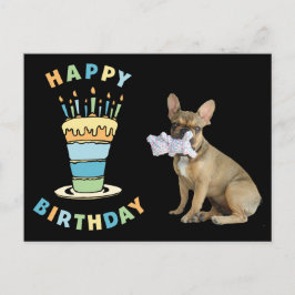 französische Bulldogge Kerzen French Bulldog  Briefkaart