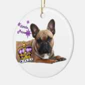 Französische Bulldogge Kleine Prinzessin Keramisch Ornament (Links)