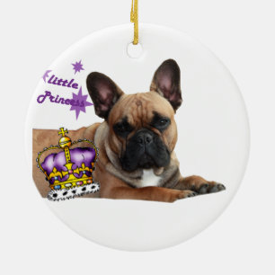 Französische Bulldogge Kleine Prinzessin Keramisch Ornament