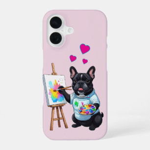 Französische Bulldogge Kunstenaar French Bulldog iPhone 16 Hoesje