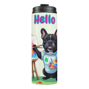 Französische Bulldogge Kunstenaar French Bulldog Thermosbeker