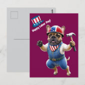 Französische Bulldogge Labor Day French Bulldog Briefkaart (Voorkant / Achterkant)