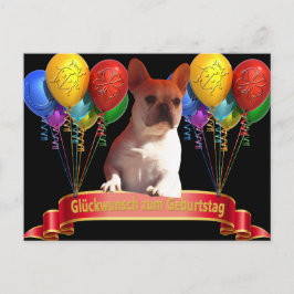 französische Bulldogge Luftballon French Bulldog Briefkaart