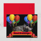 Französische Bulldogge Luftballon French Bulldog Briefkaart (Voorkant / Achterkant)