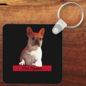 französische Bulldogge mit Ballons Sleutelhanger (Achterkant)