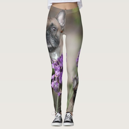 Französische Bulldogge mit Biene French Bulldog Leggings (Voorkant)