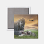 Französische Bulldogge mit Freund Magnet (Voorkant / Achterkant)
