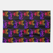 Französische Bulldogge mit Herz Comic Geschirrtuch Theedoek (Horizontaal)