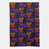 Französische Bulldogge mit Herz Comic Geschirrtuch Theedoek (Verticaal)