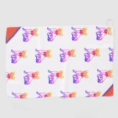 Französische Bulldogge mit Herz Comic Golfhandtuch Golfhanddoek (Horizontaal)