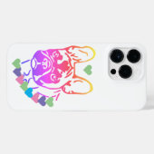 französische Bulldogge mit Herzhalsband  iPhone Hoesje (Achterkant horizontaal)