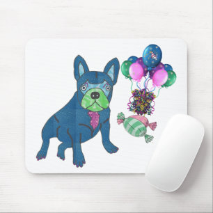 Französische Bulldogge mit Luftballons Mousepad Muismat