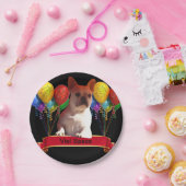 Französische Bulldogge mit Luftballons Papieren Bordje (Feest)