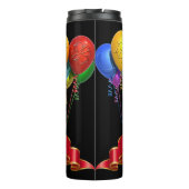 Französische Bulldogge mit Luftballons Thermosbeker (Achterkant)