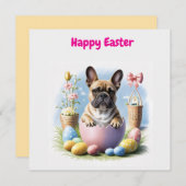 Französische Bulldogge mit Osterei Frohe Ostern (Voorkant / Achterkant)