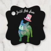 Französische Bulldogge mit Zylinder   Bedankjes Labels (Voorkant)