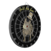 Französische Bulldogge mit Zylinder Dartbord (Voorkant Links)