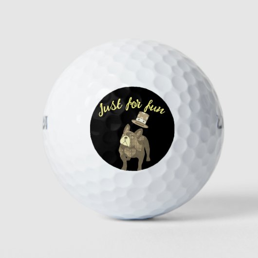 Französische Bulldogge mit Zylinder  Golfballen (Voorkant)
