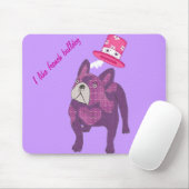 Französische Bulldogge Mousepad mit Zylinder Muismat (Met muis)