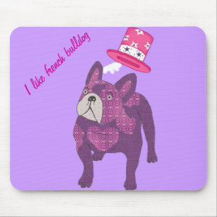 Französische Bulldogge Mousepad mit Zylinder Muismat