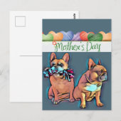 Französische Bulldogge Muttertag French Bulldog Briefkaart (Voorkant / Achterkant)