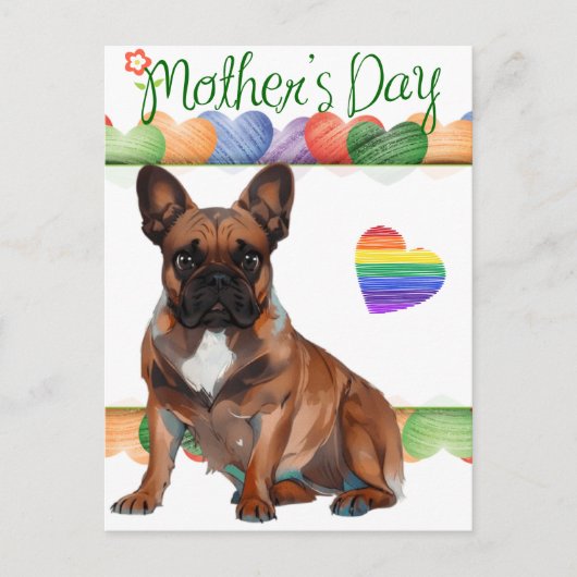 Französische Bulldogge Muttertag French Bulldog Briefkaart (Voorkant)