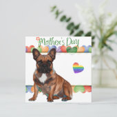 Französische Bulldogge Muttertag French Bulldog Kaart (Staand voorkant)