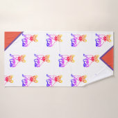Französische Bulldogge Neon French Bulldog Badhanddoek (Badhanddoek)