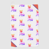 Französische Bulldogge Neon French Bulldog Golfhanddoek (Voorkant)