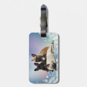 Französische Bulldogge Neon Herz French Bulldog Bagagelabel (Achterkant verticaal)