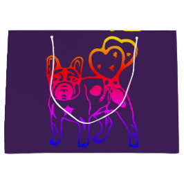 Französische Bulldogge Neon Herz French Bulldog Groot Cadeauzakje