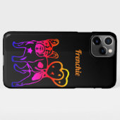 Französische Bulldogge Neon Herz French Bulldog iPhone Hoesje (Achterkant horizontaal)