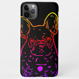Französische Bulldogge Neon Herz French Bulldog iPhone 11Pro Max Hoesje