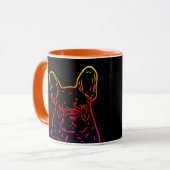 Französische Bulldogge Neon Herz French Bulldog Mok (Voorkant links)