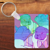 Französische Bulldogge Neon  Urlaub Sleutelhanger (Voorkant)