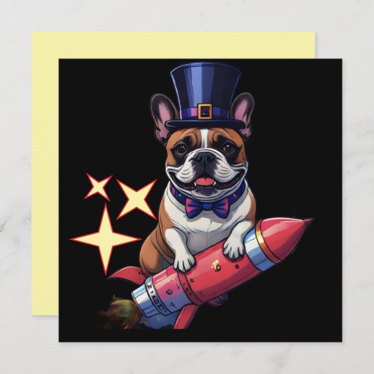 Französische Bulldogge Neujahr French Bulldog  (Voorkant / Achterkant)