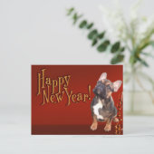 französische Bulldogge Neujahr French Bulldog Briefkaart (Staand voorkant)