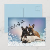 Französische Bulldogge Neujahr French Bulldog Briefkaart (Voorkant / Achterkant)