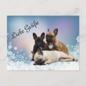 Französische Bulldogge Neujahr French Bulldog Briefkaart (Voorkant)