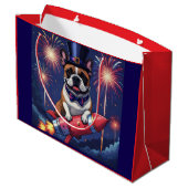 Französische Bulldogge Neujahr French Bulldog Groot Cadeauzakje (Achterkant Gekanteld)