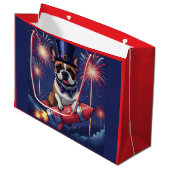 Französische Bulldogge Neujahr French Bulldog Groot Cadeauzakje (Voorkant Gekanteld)