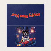 Französische Bulldogge Neujahr French Bulldog  Kaart (Buitenkant ongevouwen)