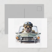 Französische Bulldogge Oldtimer Bulldog Vatertag  Briefkaart (Voorkant / Achterkant)