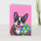 Französische Bulldogge Osterei French Bulldog Kaart (Achterkant)