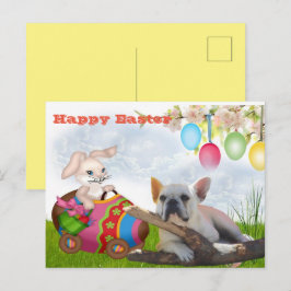 französische Bulldogge Ostern French Bulldog  Briefkaart